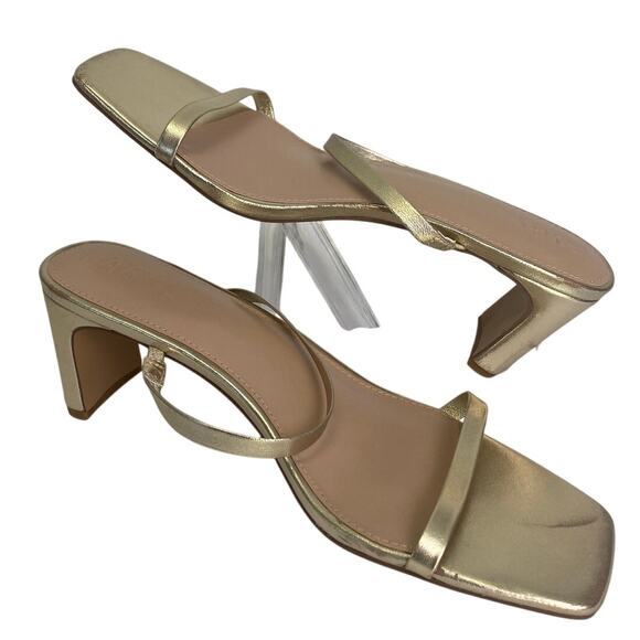 Faryl by Farylrobin Analisa Sandals Womens US 12 Gold Slip On Block Heel - Picture 4 of 6